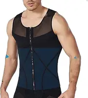 [WUJNANG] Mens Mesh Bodycon Tops Women's Athletic Supporters Vest,Black-Large