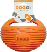 Rugby Ball Tough Dog Toy, Large - TPR Material for Tough Chewers, Interactive Toy for Fetch Games, Aids Dental Health, Strengthens Teeth, 100% Recyclable