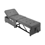 Oikiture 4 in 1 Convertible Sofa Bed Ottoman Couch Lounge Recliner Chair Linen