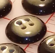 20 Fine Italian 4 Hole Plastic Dome Buttons 7/8" Black Greyish Faux Horn Look