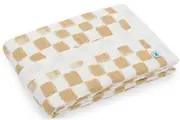 Little Unicorn: Cotton Muslin Baby Blanket - Adobe Checker