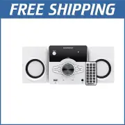 Bluetooth CD Shelf System with FM Stereo Radio & Remote Control - Black/White