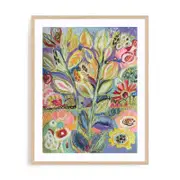 Artey | Garden Of Whimsy II - Framed Print - Natural Frame - 90 x 115cm