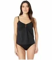 Miraclesuit Black Amoressa Eclipse Aries Tankini Top Women's Size 10 L44630
