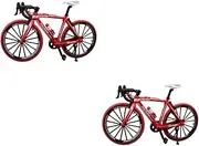 Vaguelly 2pcs Ornaments Riding Bike Ornament Alloy Bike Model Baby Hair Accessories Toy Mountain Bike Craft Bicycle Home Decor Kids Bike Desk Decoration Bike Decoration Child Mini Decorate