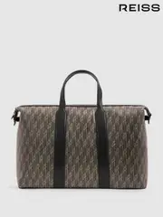Reiss Grey Multi Franco Monogram-Print Coated-Canvas Holdall (AF7458) | $510