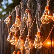 Solar Outdoor Camping Light Bulb Fairy String Light 8m 16LED Waterproof Wedding Party Atmosphere Landscape Light Home Garden Balcony Fence Tree Christmas Decor