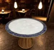White Quartz/ Sodalite Stone table top, Handmade Coffee table top, Home decor