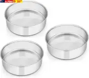6 Inch Cake Pan Set of 3, Stainless Steel round Smash Cake Baking Pans, Non-Tox