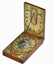 18th Century Folding Diptych Sundial Portable Compass 5" Replica German Watch