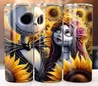 Jack and Sally Tumbler 20oz Mug Cup w/ Lid Straw Stainless
