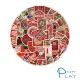 【Paper Play】創意多用途防水貼紙-美式紅色復古海報 63枚入(防水貼紙 行李箱貼紙 手機貼紙 水壺貼紙)