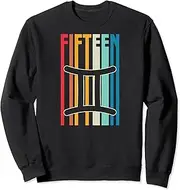 [X.Style] Retro Vintage Style Gemini Sign 15th Birthday Party Supply Sweatshirt ds1337 Sweater (S) Black