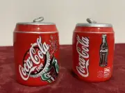 Vintage 1999 Coca Cola Enjoy Coke Ceramic 3.5" Cans Salt and & Pepper Shakers