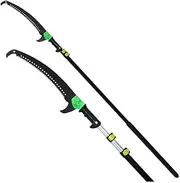 Telescopic Pole Pruner with Saw, Telescopic Cut Hold Snapper Pruner Long Reach Handle Upto 6M with Pruning Saw,20 FT