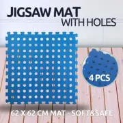 Interlocking Eva Jigsaw Mat Camping W/ Holes Blue Gym Yoga Martial Arts Exercise
