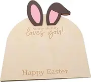 Totority Easter Bunny Footprint Kit Baby Handprint Frame Wooden Plaque for First Easter Unique Baby Room Decor