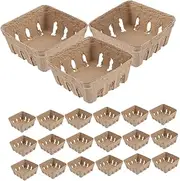 DECOMELODY 30Pcs Paper Pulp Berry Tray Fruit Storage Basket for Picnics Durable and Convenient Berry Containers for Outdoor Gatherings and Parties