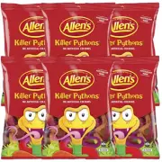 Allens Killer Pythons 190g x 6 Packs Party Favours Halloween Candy Bulk Lollies