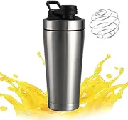 Protein Shaker Cup | Stainless Steel Protein Mixer Cup Shake Bottles | Dishwasher Safe, Multifunctional Mixing Cups for Outdoor Fitness, Yoga