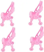 ABS Plastic Baby Stroller Toy Set 4pcs Mini BB Car Girls Toys Role-Playing Educational Plaything