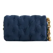 Retro blue denim quilted women shoulder bags designer thick chains handbags messenger bag lady flap big purses female sac