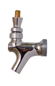 Polished Chrome Metal Beer Faucet brass stem - kegerator home tap