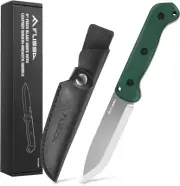 FLISSA 9" Fixed Blade Knife, D2 Steel Hunting Knife for Camping, Outdoor, Bus...