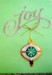Hallmark Signature Glitter Gemmed Joy Ornament Christmas Greeting Card