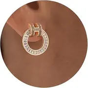 [Hothink] Gold Stud Earrings 14K Gold Earrings Enamel Earrings H Stud Earrings for Women Birthday Gifts for Women