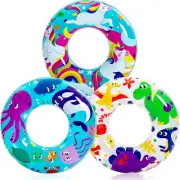JOYIN 3 Pack Pool Floats, Pool Tube for Kids Swim Rings Inflatable Tubes,