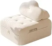 Sleeper Chair Foldable Sofa Bed, Sofa Bed with Multifunctional Adjustable Backrest, Suitable for Small Apartments, Living Rooms, Bedrooms, Corridors Convertible(White)