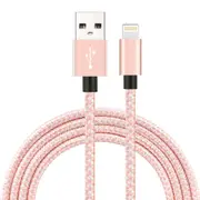 Catzon 1M 2M 3M Several Packs iPhone Cable Phone Charger Nylon Braided Fast Charger Cable USB Cord -Rose Gold