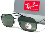 Ray Ban ANDREA Black coated POLARIZED Dark Green Lens Sunglass RB 3595 9014/9A