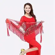 [Generic] Belly Dance Hip Scarf Tassel Decorative Waist Scarf Belly Dance Waist Chain Tassel Sequin Triangle Scarf Belly Dance Hip Scarf Belly Dance Waist Belt(2)