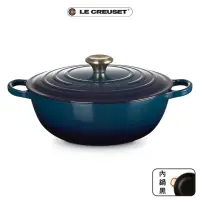 在飛比找momo購物網優惠-【Le Creuset】典藏琺瑯鑄鐵鍋媽咪鍋28cm(極光午