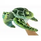 Green Turtle Puppet - Hansa Realistic Stuffed Plush Animal Soft Toy 14cm