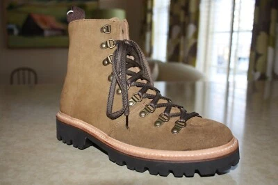 Grenson Nanette "Snuff" Hiking Boots Tan Brown Flat Lace Up Us 8.5/UK 6