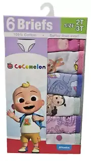 CoComelon Toddler Girls Briefs 6 Pair size 2T-3T Panties