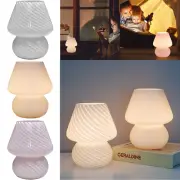 Mushroom Table Lamp Glass LED USB Night Lights Modern Nightstand Bedside BRI