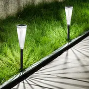 Solar Garden Lights 2Pcs 2-LED Solar Lights Outdoor Garden Decorative Solar Stand Lamp