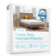 Twin XL Waterproof Mattress Protector Cotton Terry Soft Fitted Sheet Style