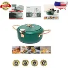 Elegant 4.3L Nonstick Deep Fryer Pot with Thermometer - Healthy Frying Made Easy