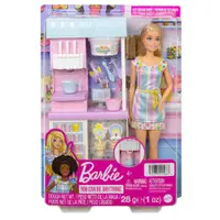 在飛比找蝦皮商城優惠-Mattel 芭比冰淇淋店組合 Barbie 芭比 娃娃 正