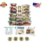 Complete 35-Piece Set of Glass Food Storage Containers with Silicone Sealed Lids