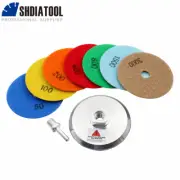 7pcs 4'' Dry Diamond Polishing Pad Grinding Disc Stone Tile Aluminum Backer