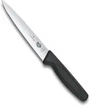 Victorinox Filleting Knife Wide Flexible Blade Filleting Knife, Black, 5.3803.16B, 16 cm