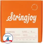 Stringjoy Foxwoods Coated Phosphor Bronze Mandolin Strings (4 Pack) - .011 -