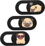 3pcs Dog Pattern Webcam Cover Slide Privacy Protection for Laptops Tablets Durable Peeping Hacking Essential Security Accessory
