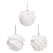 3 Pcs Petal Foam Balls Christmas Hanging Ornaments Tree Pendant